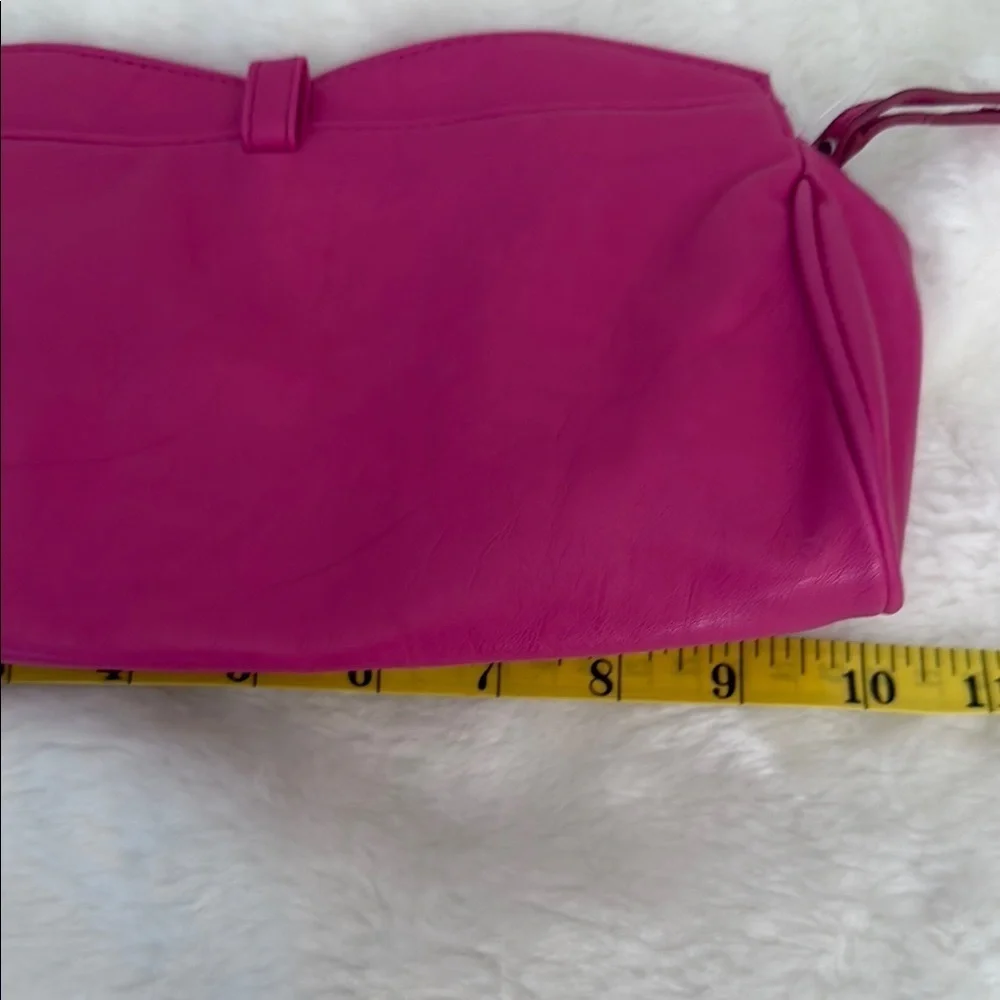 Bold Pink Clutch Wristlet with Structured Design